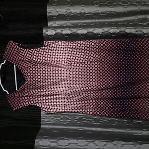 Navy Blue And Orange Dot Dress